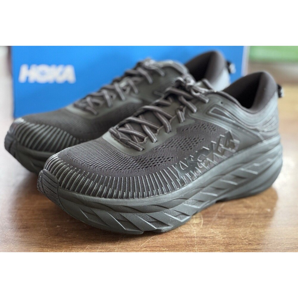 Men’s Size 11.5 Hoka Bondi 7 Black Black 1110518 BBLC Running Shoes New In Box